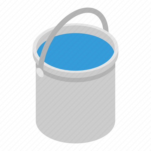 Abstract, bucket, cartoon, container, isometric, object, water icon - Download on Iconfinder