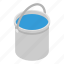 abstract, bucket, cartoon, container, isometric, object, water 