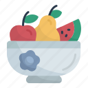 fruit, food, fresh, bowl, watermelon, pear, fruit salad