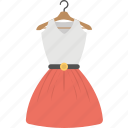 dress on hanger, female dress, festive dress, skirt dress, vintage dress 
