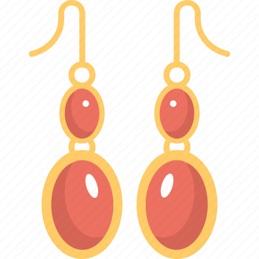 Earrings, fashion, glamour, jewelry, red earrings icon - Download on Iconfinder