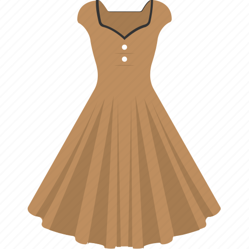 Female dress, festive dress, ladies wardrobe, skirt dress, vintage dress icon - Download on Iconfinder