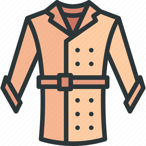 Trench, coat, clothes, garment, overcoat, fashion icon - Download on Iconfinder