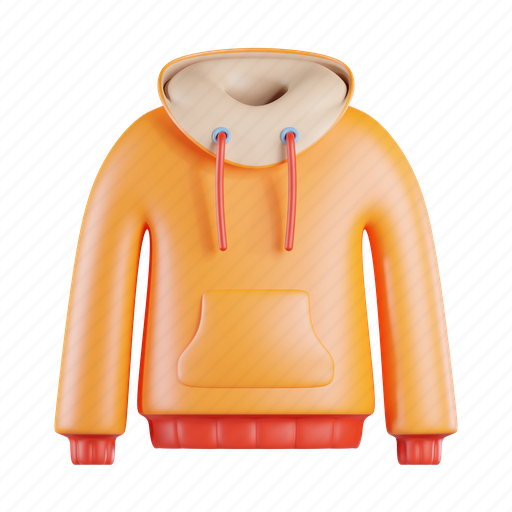 Hoodie, fashion, pullover, comfortable, outer, clothes 3D illustration - Download on Iconfinder