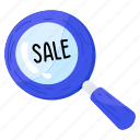 sale search, find sale, sale offer, magnifier, search tool