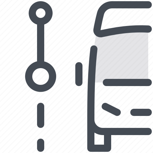 Routes, transportation, track, minibus, tracking, courier, route icon - Download on Iconfinder