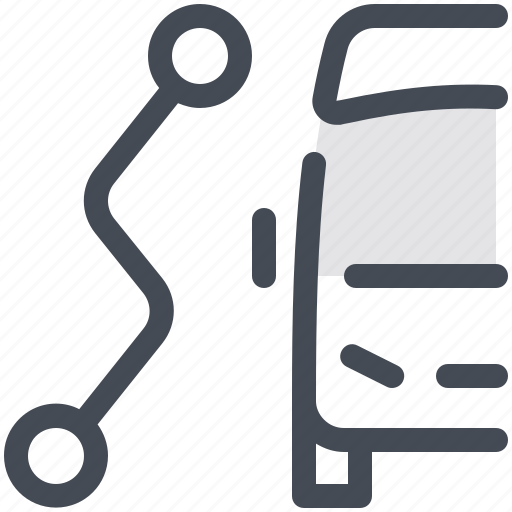 Routes, road, planning, track, minibus, tracking, courier icon - Download on Iconfinder