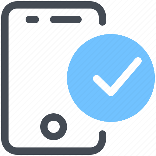 Smartphone, phone, registration, checked, check, done, mark icon - Download on Iconfinder