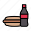 hotdog, drink, fastfood, beverage, juice 