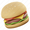 burger, hamburger, meal, fast food, junk food, food, icon 