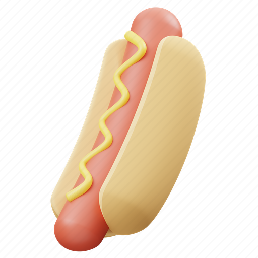 Hotdog, food, sausage, fast food, hot dog, icon 3D illustration - Download on Iconfinder