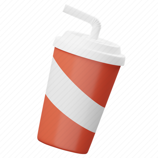 Softdrink, cup, drink, cola, glass, icon 3D illustration - Download on Iconfinder
