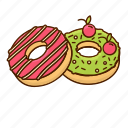 donuts, donut, bakery, bread, pastry, sweet, cupcake, food, breakfast