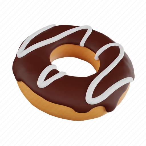 Donut, chocolate donut, doughnut, chocolate, bakery-food, sugar, cafe 3D illustration - Download on Iconfinder