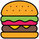 hamburger, burger, snack, fast, food