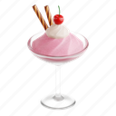 ice, ice cream cup, frozen dessert, sweet, fast food, food, 3d icon, 3d illustration, 3d render