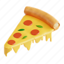 pizza, classic slice, italian, fast food, food, snack, 3d icon, 3d illustration, 3d render 
