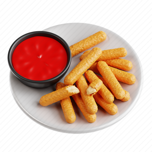 Mozzarella, stick, mozzarella stick, cheese snack, fast food, snack, 3d icon 3D illustration - Download on Iconfinder