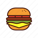 burger, cheeseburger, fast, food, hamburger