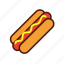 bun, fast, food, hotdog, mustard, sausage 