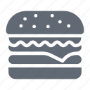 cheeseburger, bun, fast, food
