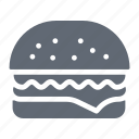 cheeseburger, bun, fast, food
