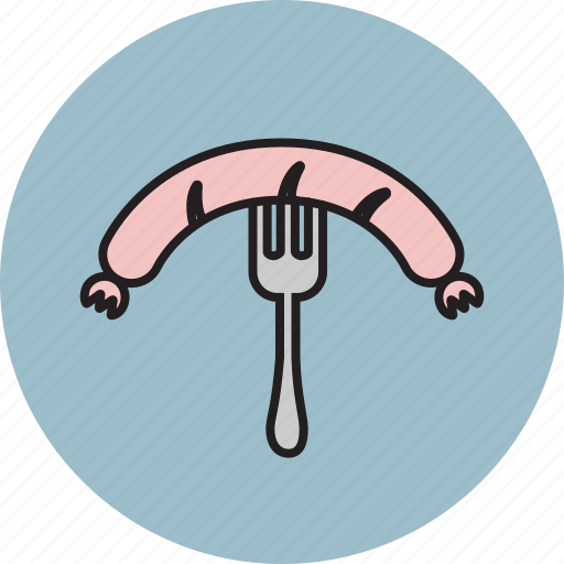 Food, fork, meat, pork, sausage icon - Download on Iconfinder