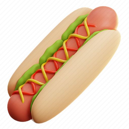 Hotdog, fast, junk, menu, pack, rendering, plastic 3D illustration - Download on Iconfinder