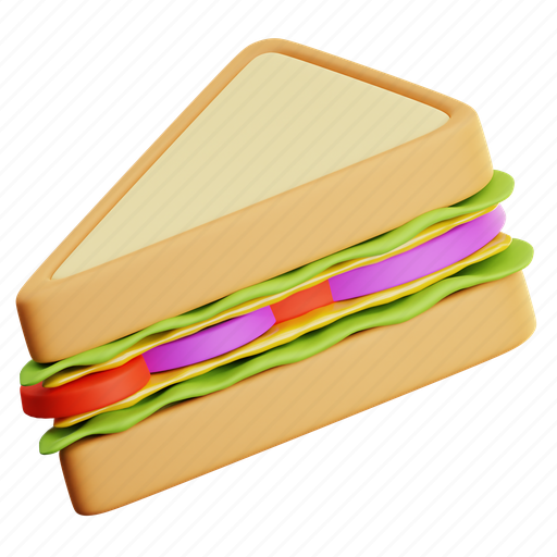 Slide, sandwich, fast, junk, menu, pack, rendering 3D illustration - Download on Iconfinder