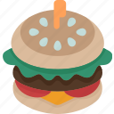 hamburger, cheeseburger, food, bread, tasty