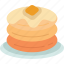 pancakes, syrup, food, dessert, bakery