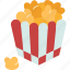 popcorn, bucket, snack, crunchy, cinema 