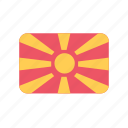macedonia, flag, sun