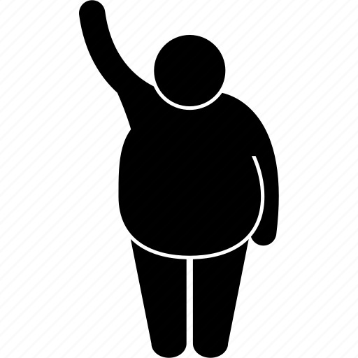 Fat, man, raising hand icon - Download on Iconfinder