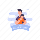 happy, fathers, day, celebration, kids