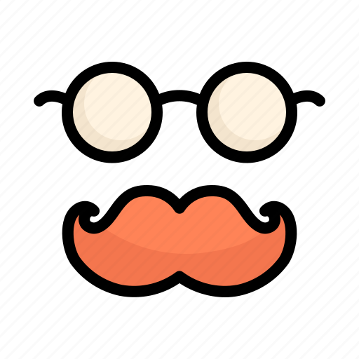 Curly, face, father day, gentleman, glasses, mustache, retro icon - Download on Iconfinder