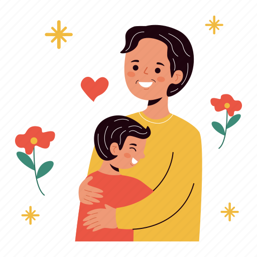 Father and son, holding each other, hug, family, father’s day, father, dad sticker - Download on Iconfinder