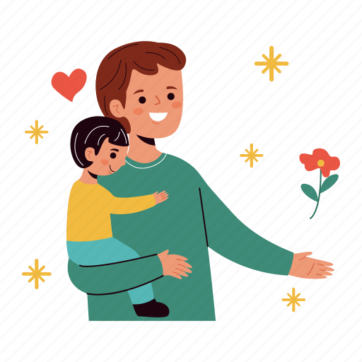 Father holding his son on his arm, father and son, family, holding, father’s day, father, dad sticker - Download on Iconfinder