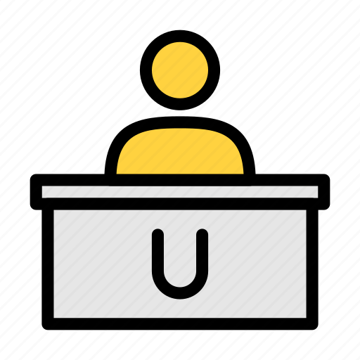 Faculty, reception, college, school, desk icon - Download on Iconfinder