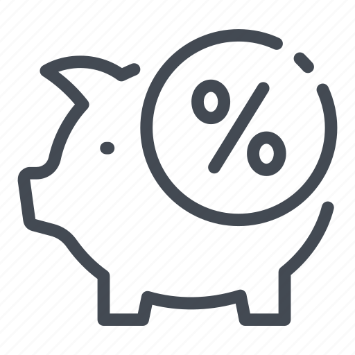 Bank, discount, fee, percent, percentage, pig, piggy icon - Download on Iconfinder