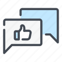 chat, message, like, thumbs up, comment