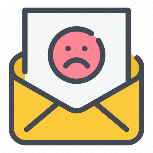 Mail, email, message, negative, sad, face, letter icon - Download on Iconfinder