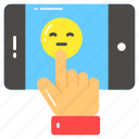 customer, feedback, satisfied, touch, mobile, emoji, happy