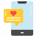 like, love, heart, feedback, rating, chat bubble, mobile