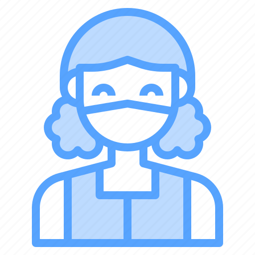 Medical, prevention, avatar, woman, girl, mask icon - Download on Iconfinder