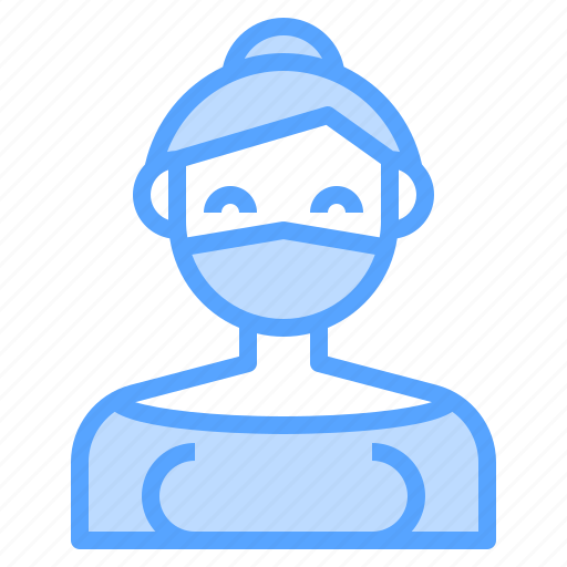 Medical, healthcare, avatar, woman, girl, mask icon - Download on Iconfinder