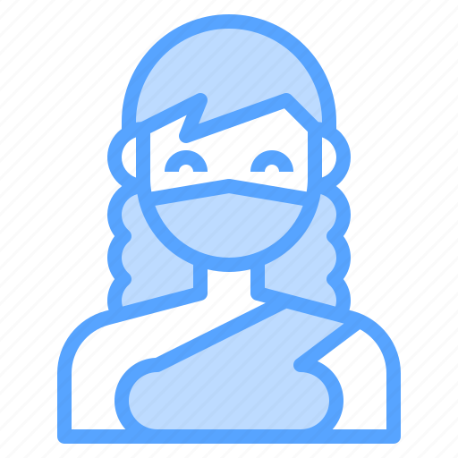 Prevention, avatar, woman, girl, mask, face icon - Download on Iconfinder