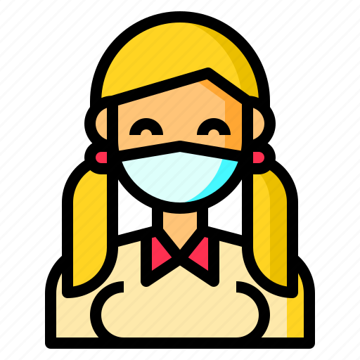 Girl, mask, woman, avatar, medical, prevention icon - Download on Iconfinder
