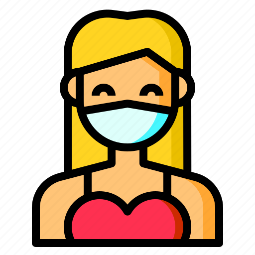 Girl, mask, woman, avatar, medical, prevention icon - Download on Iconfinder