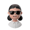 avatars, accounts, sunglasses, woman, female, glasses, earrings, shirt, buns 